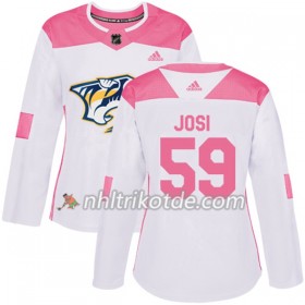 Nashville Predators Trikot Roman Josi 59 Adidas 2017-2018 Weiß Pink Fashion Authentic - Dame